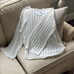 Princess Polly White Sheer Striped Sweater